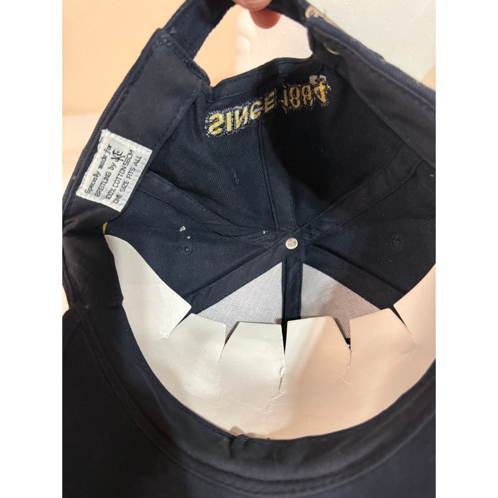 Breitling Swiss Chronographs Hat Navy Blue Yellow Embroidered Adjustable Cap - Picture 5 of 5